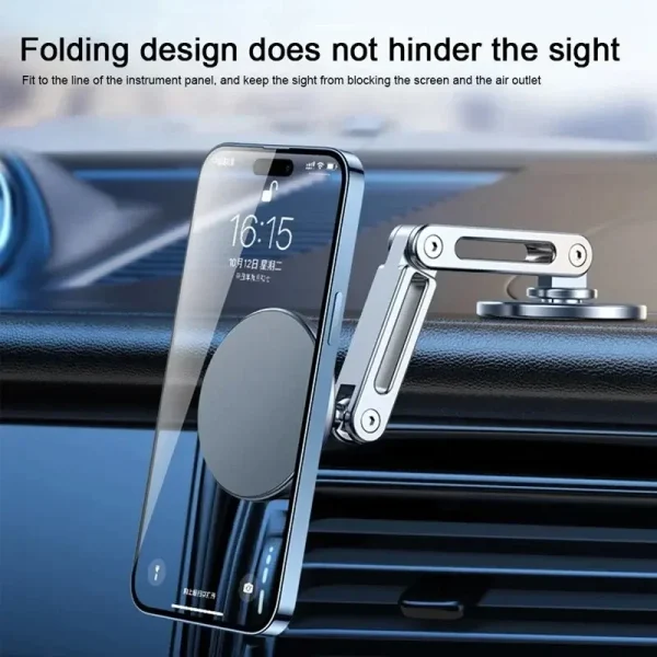 Magnetic Suction Mobile Phone Holder Is Suitable For Tesla Macsafe Suspended Screen Cars With 360 Degree Rotating Aluminum Alloy