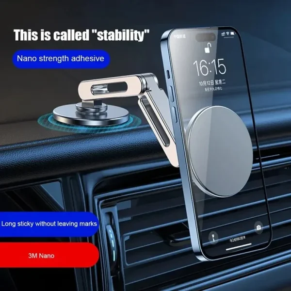 Magnetic Suction Mobile Phone Holder Is Suitable For Tesla Macsafe Suspended Screen Cars With 360 Degree Rotating Aluminum Alloy