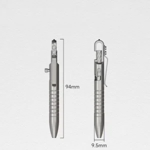 Titanium Alloy Waterproof Mini Pen Portable TC4 Emergency Window Breaking Defense EDC Metal Signature Pen