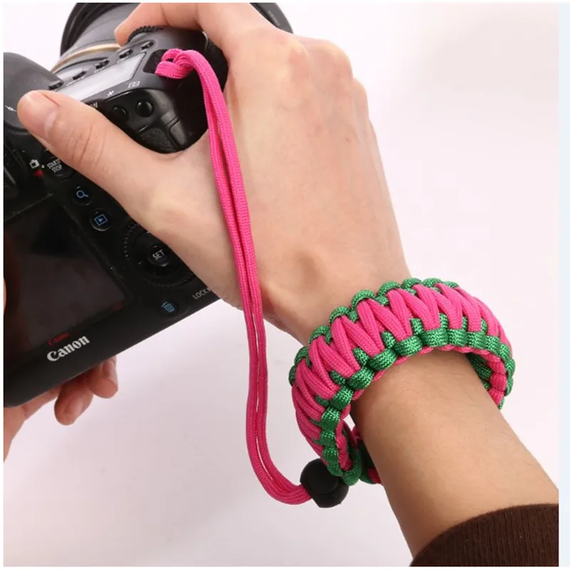 Camping Thicken Double Layers  Paracord Camera Anti-lost Wrist strap Adjustable Comfortable Camera shatter-resistant Handcraft