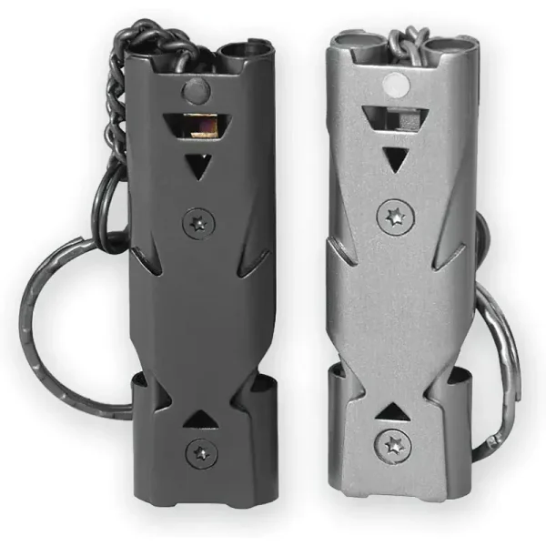 2pc Stainless Steel Emergency Whistle High Decibel Outdoor Survival Emergency Whistle, Camping Tool Multifunction Whistle