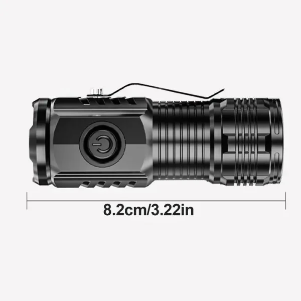 Three Eye Mini Flashlight Super Power Type-C Super Bright Flashlight Long-Range Powerful Flash Lights Portable Waterproof