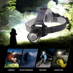 Headlamp USB Rechargeable Head Lamp P160/P50 Headlight with 4 Modes and Adjustable Headband for Camping Hiking Outdoors Hunting