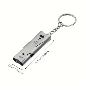 2pc Stainless Steel Emergency Whistle High Decibel Outdoor Survival Emergency Whistle, Camping Tool Multifunction Whistle