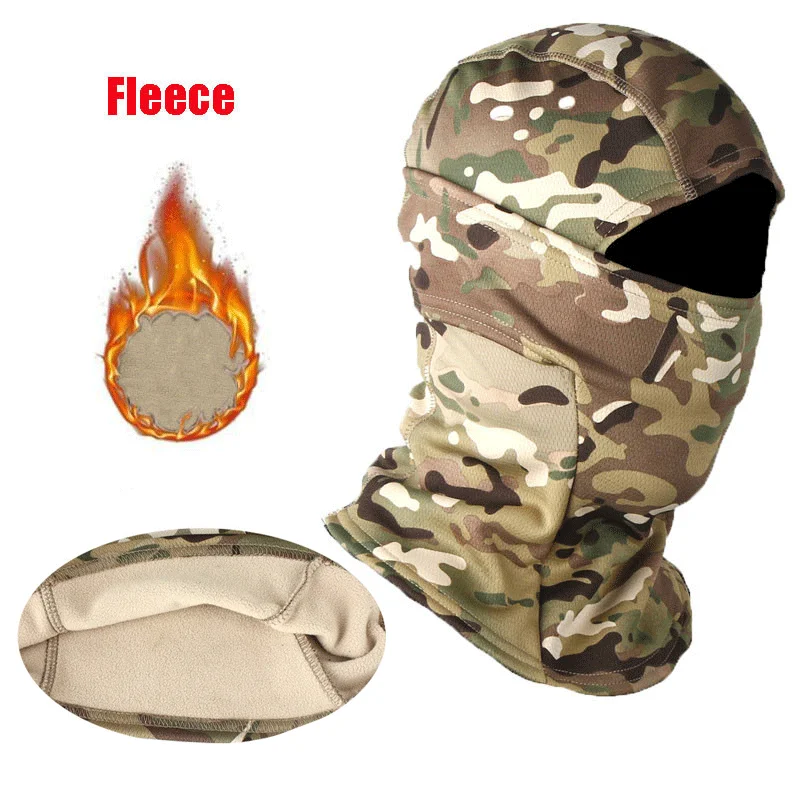 Fleece Snowboard Face Mask Windproof Outdoor Hunting Cycling Hiking Skiing Scarf Camouflage Tactical Military Balaclava Winter