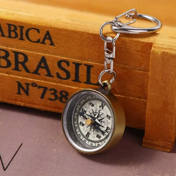 1pc Mini Compass Vintage Survival Zinc Alloy Pocket Compass With Key Ring Camping Compass Keychain Trekking Navigation Tools