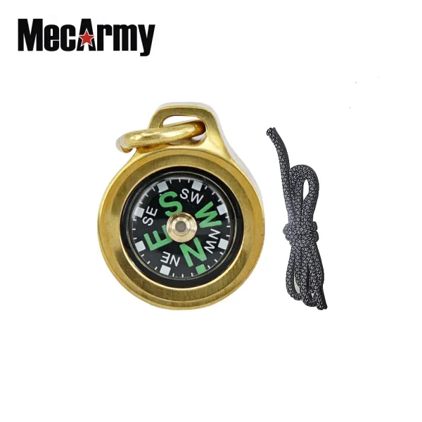 MecArmy Brass CMP Compass direction identity Compass Outdoor Compass with Lanyard - may be worn as a pendant