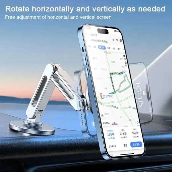 Magnetic Suction Mobile Phone Holder Is Suitable For Tesla Macsafe Suspended Screen Cars With 360 Degree Rotating Aluminum Alloy