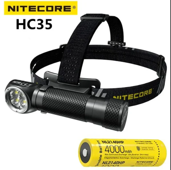 NITECORE HC35 Headlamp 2700Lumens high performance L-shaped headlight XP-G3 S3 LEDs USB rechargeable Lantern with 21700 battery