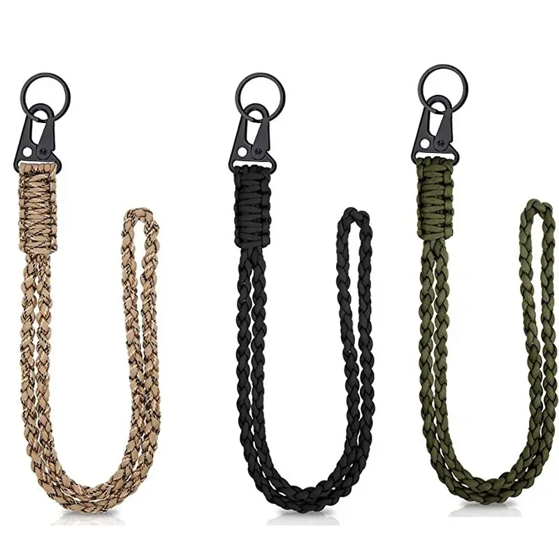 Mulitifuction Tactical Anti-lost Paracord Waist Camera Hanging Rope Keychain Outdoor Emergency Survival Tool Buckle Hook