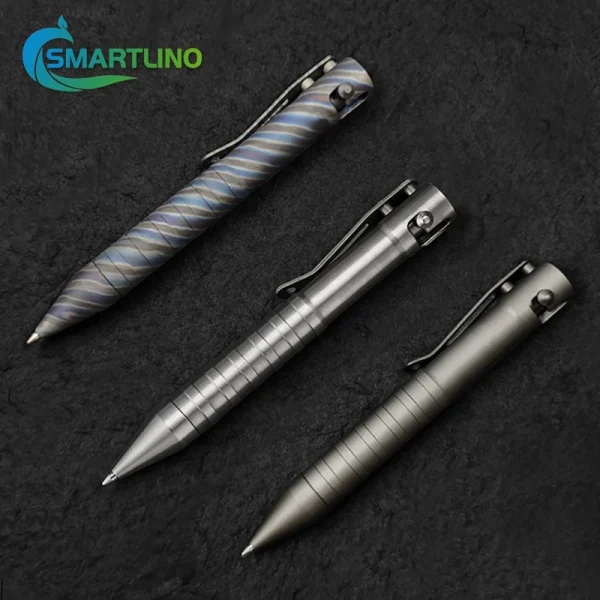 High Quality Metal Bolt Action Tactical Pen Titanium Alloy Self Defense Ballpoint Pen Student Office School Stationery