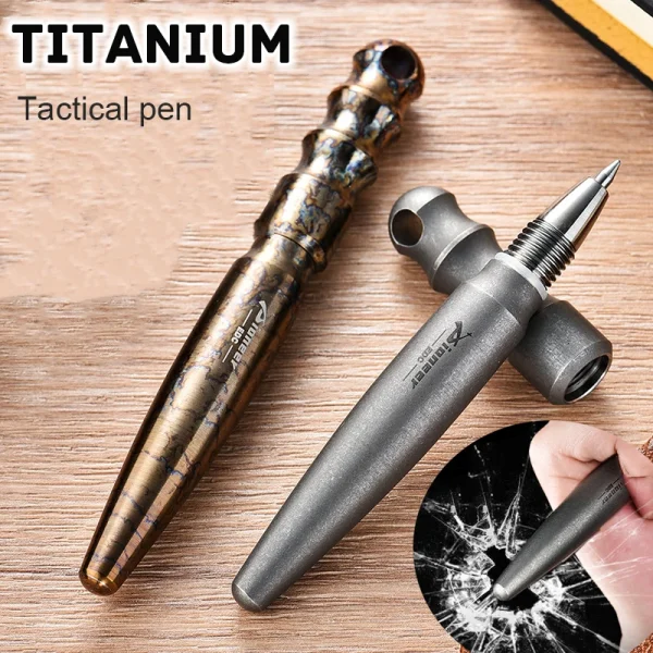 TC4 Titanium Portable EDC Signature Pen Mini Self Defense Window Breaking Pen Outdoor Camping Titanium Tactical Pen For Women's