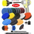 4PCS-31PCS Power Scrub Pads Scrubber Kitchen Cleaning Brush Kits Multipurpose Cleaner Scrubbing Cordless Electric Drill Brushes